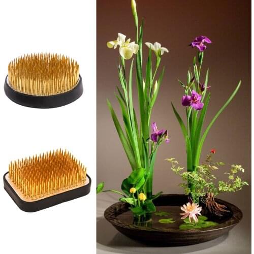 Round copper needle flower arrangement with rubber sleeve Ikebana Flower Arrangement Supplies, Quality Flower Holder Pin Frog