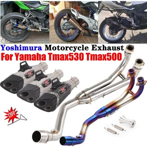 For Yamaha Tmax530 T-max530 Tmax300 Motorcycle Yoshimura Exhaust Modified Muffler Link Pipe Escape Moto Double Holes DB Killer