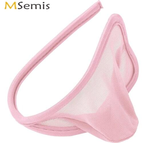 Men Micro C-String Thong Sexy Transparent Tanga Panties Gay Hot Mesh Jockstrap Briefs Erotic Sissy Penis Cover Bikini Underpants