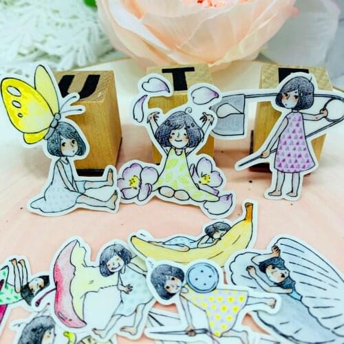 40 pcs Cute girl cartoon for kid homemade book stickers on laptop / decorative scrapbooking/DIY
