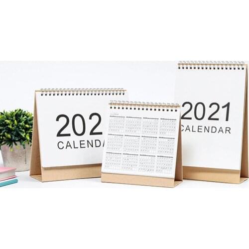 New Mini Desk Calendar 2020 2021 Creative Desktop Ornaments Portable Work Note Calendar New Year Plan Schedule For School Office