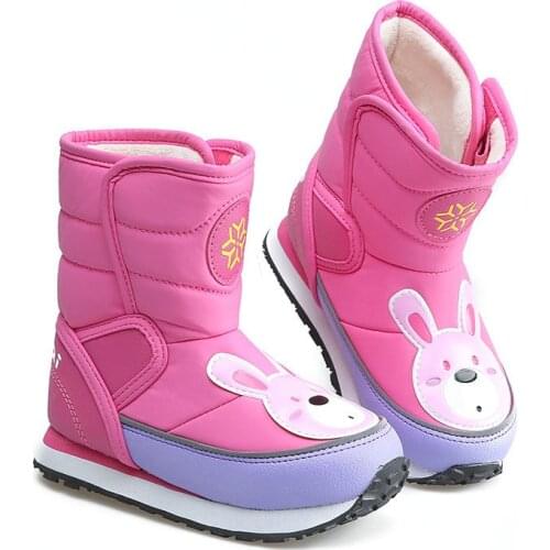 New Children Snow Boots Rabbit Warm Winter Boots Fashion Plush Baby Shoes WaterProof Sneakers Girls Boys Martin Boots