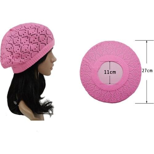 Spring Summer Autumn Womens Beanies Knit Beret Cap Solid Boina de Ganchillo 8 Color