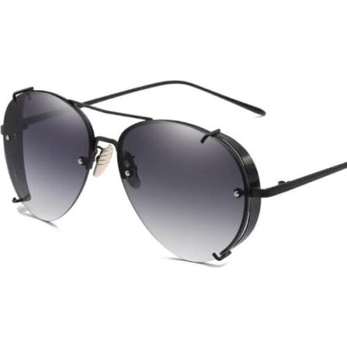 Red Steampunk Sunglasses Fashion Silver Mirror Metal Sun Glasses Brand Designer Women Men Summer Vintage Shades