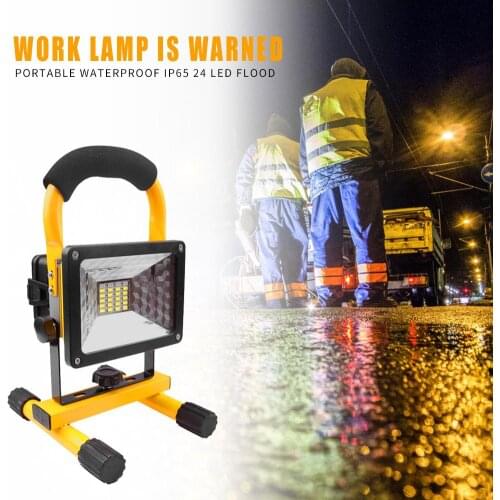 LED Work Lamp 30W 2400LM Waterproof Comfortable Sponge Handle Heat Dissipation 3 Mode Rechargeable Flood Lamp Battery Cable