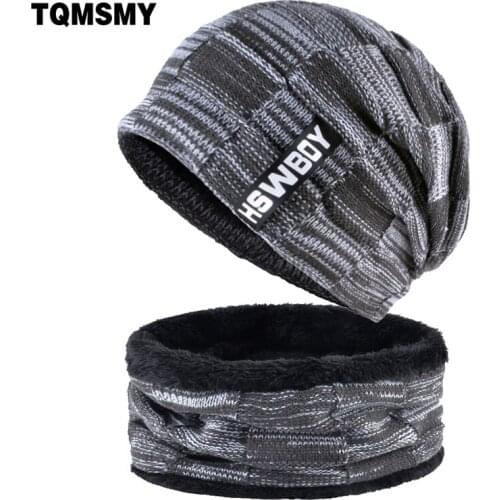 TQMSMY Warm Suit Winter Knitted Hat Men Beanies Hats Women Scarf Caps Mask Gorras Bonnet Hats Men Skullies Beanies Hats TMS97