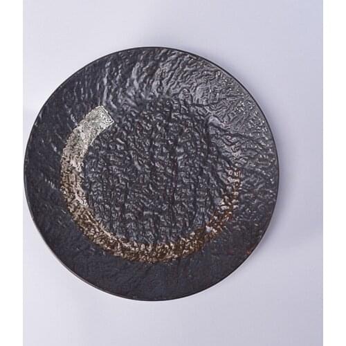 Vintage Ujin ceramic plate cutlery hotel restaurant home table color glaze plate dessert plate