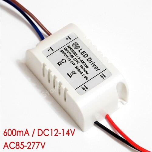 Hihg quality Isolated 600mA 2-4x3W Led Driver 2x3W 3x3W 4x3W Power Supply DC 6V - 14V AC 110V 220V 277V for LED lights