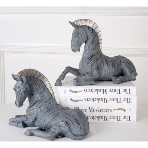 WU CHEN LONG American Zebra Art Sculpture New Classical Animal Horse Statue Resin Craft Living Room Decorations For Home R3823