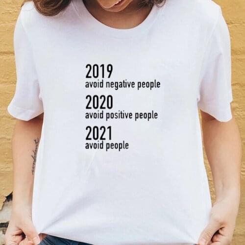 Funny 2019-2021 Hot Sale T-shirt Avoid People Tee Introvert Quarantine Shirt Women Summer Casual Grunge Aesthetic Tops