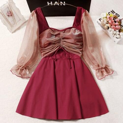 Women Patchwork Long Sleeve One Piece Swimwear Sexy Swim Beach Dress Summer Sexy Swimsuit Womens Swimming Wear Bathing Suits