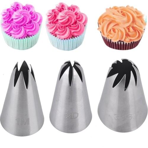 #1M 2D 336 3pcs/1pc Rose Pastry Nozzles Cake Decorating Tools Flower Icing Piping Nozzle Cream Cupcake Tips Baking Accessories