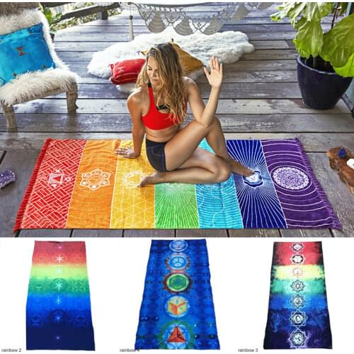 1Pcs Machine Wash Wall Hanging Tapestry Scarf Wrap Skirt Polyester Material Mandala Blanket Stripe Towel Super Plush Yoga Pad