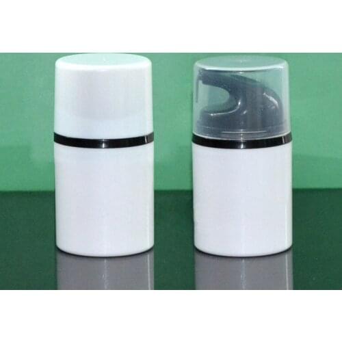 100pcs/lot wholesale 30ml PP airless pump bottle vacuum flask white+black