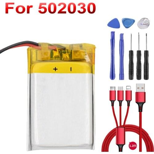 502030 3.7V 250mAh Li-ion Battery Lipo cells Lithium Li-Po Polymer Rechargeable Battery For MP3 MP4 speaker Tachograph Car DVR