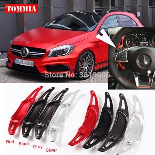 Tommia For Benz A45 AMG 2015-2018 2pcs Steering Wheel Aluminum Shift Paddle Shifter Extension Car-styling
