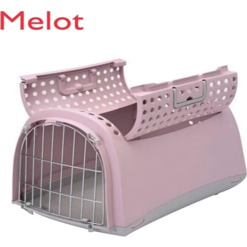 Pet Flight Case Dog Cat Portable Outing Cage Check-in Suitcase Space Capsule Cat Bag Pink Cat Cage