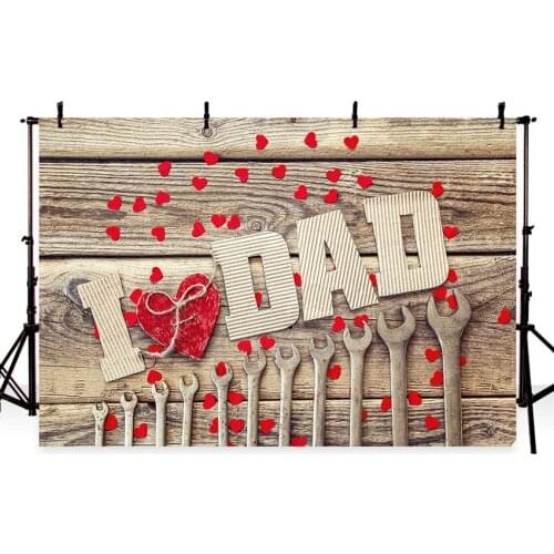 Photography Background Love Dad Theme Backdrops for Fathers Day Photography Custom Made Retro Wood Photo Studio Backgrounds