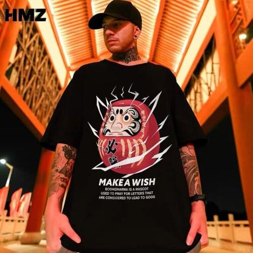 HMZ Men T-Shirts 2021 Chinese Style Lucky Printed Short Sleeve Tshirt Summer Hip Hop Casual Harajuku Cotton Tops Tees Streetwear