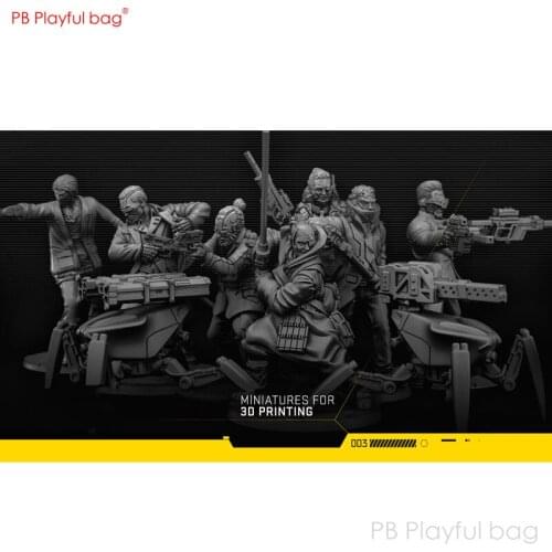 Playful bag 8pcs Miniature Models 3D Resin Printing figure Creative Little Ornament Desktop War Chess Model HG26