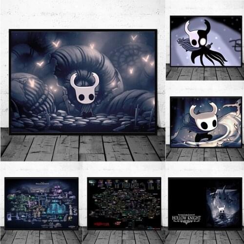 Hollow Knight Creativity Map The Game Poster Painting of The on Canvas Painting of Hallownest Poster Wall Art Canvas Home Decor