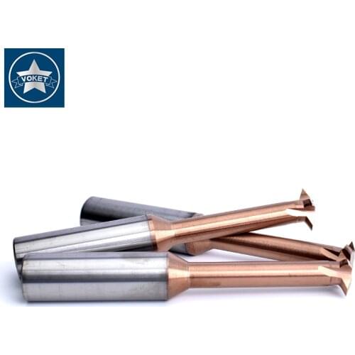 VOKET 55 Degree single flute tungsten carbide thread end mills CNC thread milling cutter HRC 65