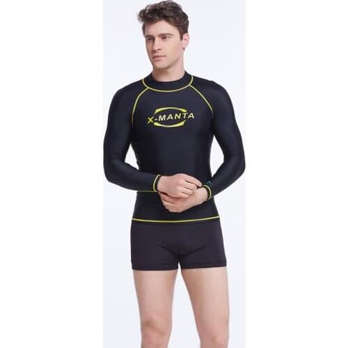 2016 Hot Sale Long Sleeve Letter Print Rash Guard Swimwear Men Surf Diving Tops Man Summer Sun-Protective Sports Swim Suit