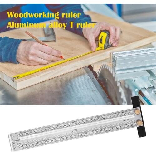 180-400mm Woodworking Scribing Rulers Multifunction Practical Hole Positioning Ruler Line Drawing Marking T-shaped Ruler