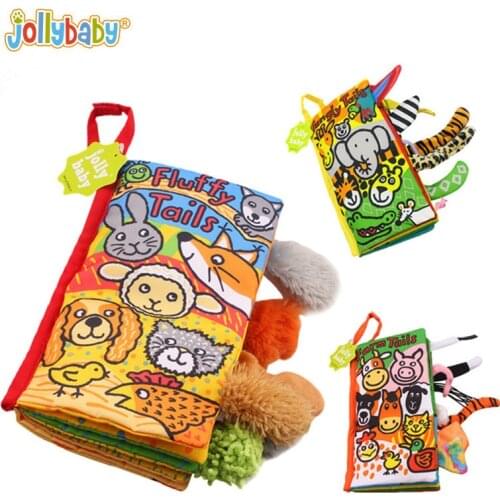 Infant Kids Early Educational Cute Animal Soft Tails Reading Cloth Books Baby Toys For Boys Girls First Gift