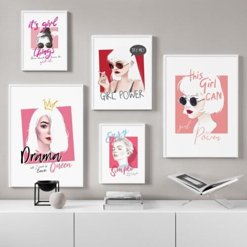 Fashion Elegant Girl Power Queen Quotes Nordic Posters And Prints Wall Art Canvas Painting Wall Pictures For Living Room Decor