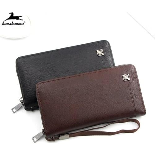 Mens purse Blocking Wallet wristlet Zipper Coin Pocket Long Purse Passport Cover For Men Card Holder Purse clutch male partmon