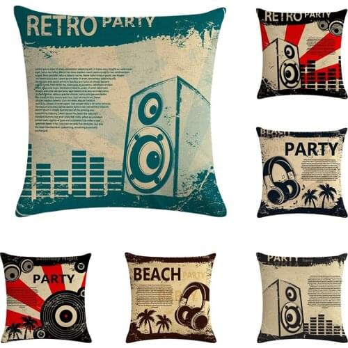 Music Party CaseThrow Pillow Covers Letter Background Cushion Cover for Home Car Decorations Pillowcase Decoration Home ZY834