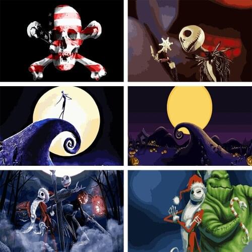 DIY Painting By Numbers Halloween Gift Poster Home Bedroom Art Decoration Adult Children Hand Painted Oil Painting Crafts