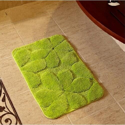 NiceRug Bathroom Carpet Green Leaf Pattern Non-slip Rugs and Carpets Water Absorption Floor Mat for Bathroom Living Room Decor