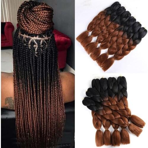 Ombre Synthetic Jumbo Braiding Hair 24inch High Temperature Fiber Crochet Jumbo Braids 100g Rainbow Ombre Tone Color