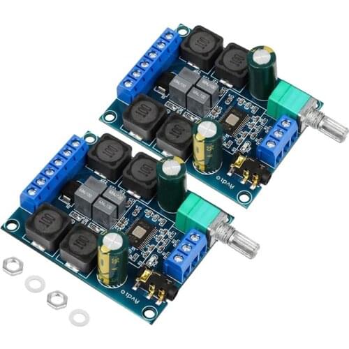 2Pcs Digital Amplifier Board,TPA3116D2 Dual Channel Audio Stereo AMP High Power Digital Subwoofer Power Amplifier Board