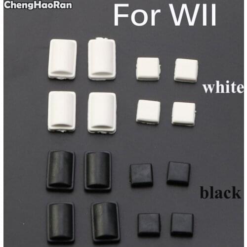 ChengHaoRan For WII rubber pad White Black Silicon Screw Rubber Feet Cover Set for WII Console