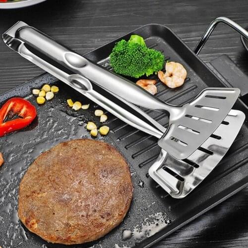 Kitchen Food Tongs Baking Cooking BBQ Non-stick Bread Steak Clamp Clip ToolThese tongs are made with extra thick stainless steel