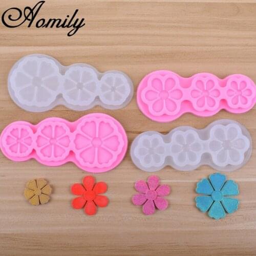 Aomily Flower Silicone Mold Fondant Molds Chocolate Candy Biscuits Moulds DIY Cake Mold Cake Decorating Tools Baking Tools
