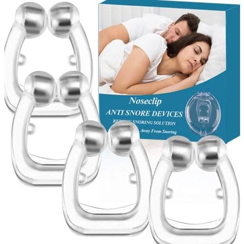 Silicone Magnetic Anti Snore Stop Snoring Nose Clip Sleep Tray Sleeping Aid Apnea Guard Night Device with Case
