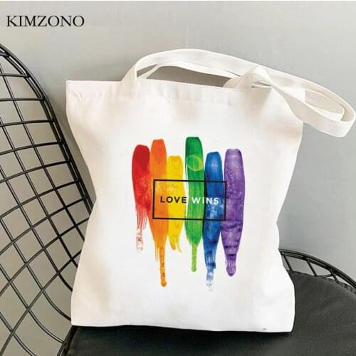 Lgbt shopping bag cotton shopper canvas recycle bag eco jute bag bag bolsa compra sacola bolsas ecologicas sac cabas grab