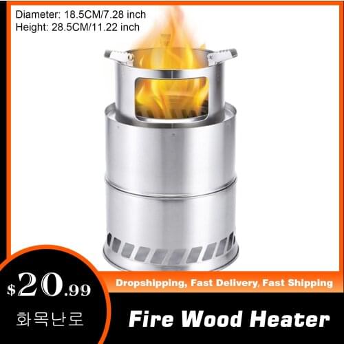 화목난로 Stainless Steel Outdoor Camping Stove Portable Ultralight Folding Wood Stove Pocket Stove Outdoor Camping Fishing Hiking