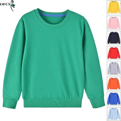 Early Spring Girls Boys Sweatshirts Kids O-Neck Cotton Pullover Shirts 2-12 Years Childrens Clothes Casual Loose Bottoming Tops