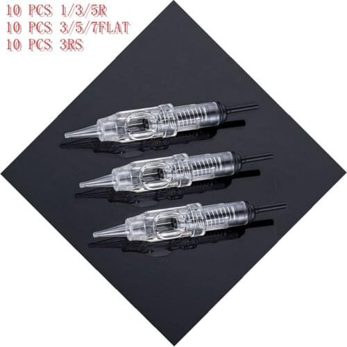 Cartridge Tattoo Needles Mix 70pcs RL RS Flat Disposable Sterilized Safety Tattoo Needle for Cartridge Machines Grips
