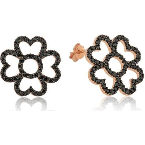 Tevuli 925 Sterling Silver Heart Leaf Flower Earrings