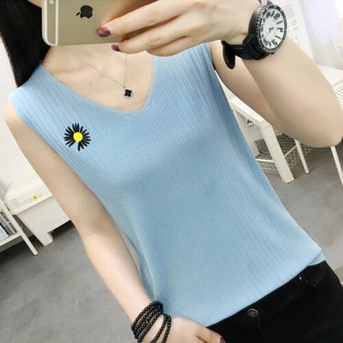 Knitted Women Thin Wild Camis Vest Women Tank Tops Female Spring Summer Sexy Strap Basic Top Ice Silk Sleeveless Camisole X189