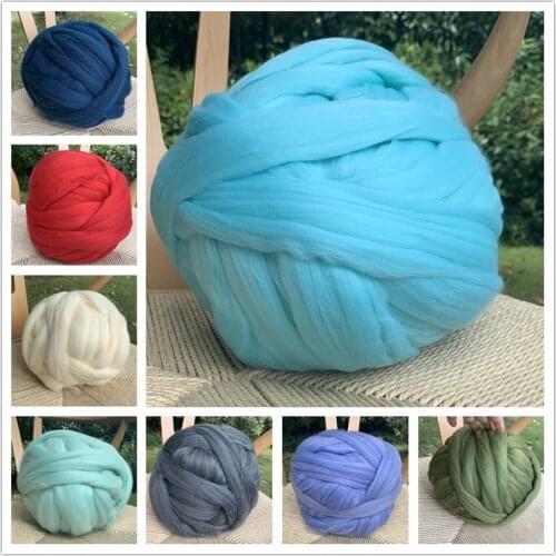 250g DIY thick wool hand-woven blanket arm knitted blanket imitation wool ultra-coarse wool blanket line blankets and throws