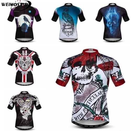 Weimostar 2018 Pro Team Cycling Jersey Men Skull Summer Racing Sport MTB Bike Clothing Maillot Ciclismo Quick Dry Bicycle Jersey