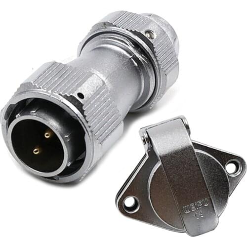 WY24 TE+ZG M24 Industrial Circular Metal Waterproof Connector 2 3 4 9 10 12 19 Pin Wire to Board 5-25A Power Signal Connectors