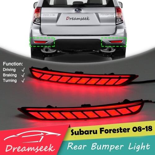 For Subaru Forester 2008-2018 Red LED Rear Bumper Tail Light Driving Lamp Brake Signal Taillight Turning Lights